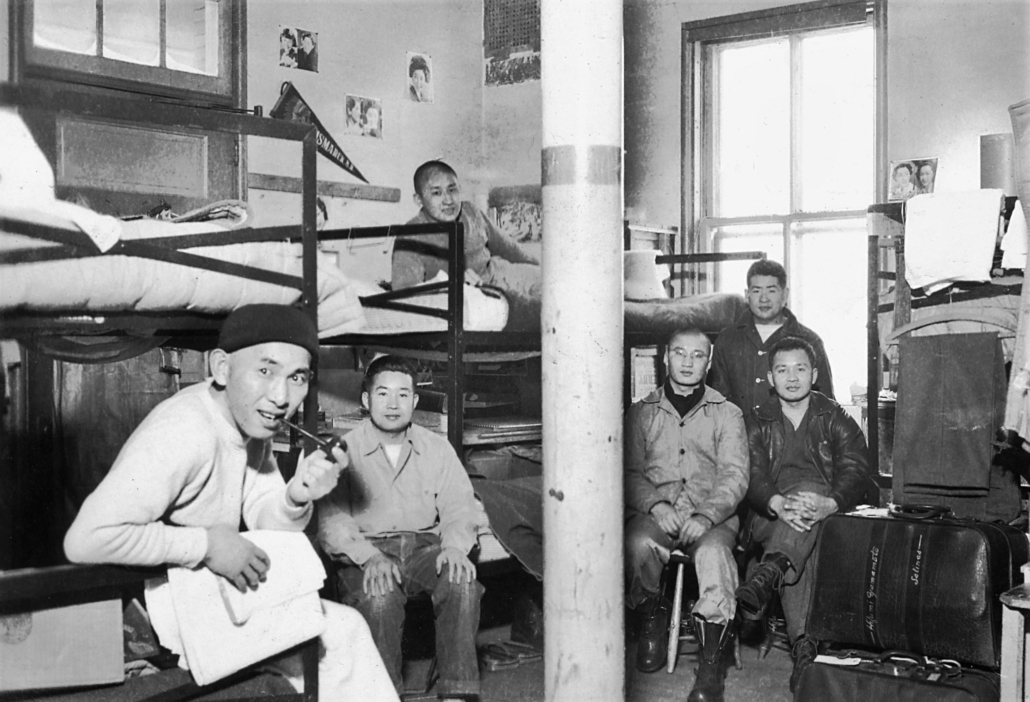 Issei men in barracks at Bismarck