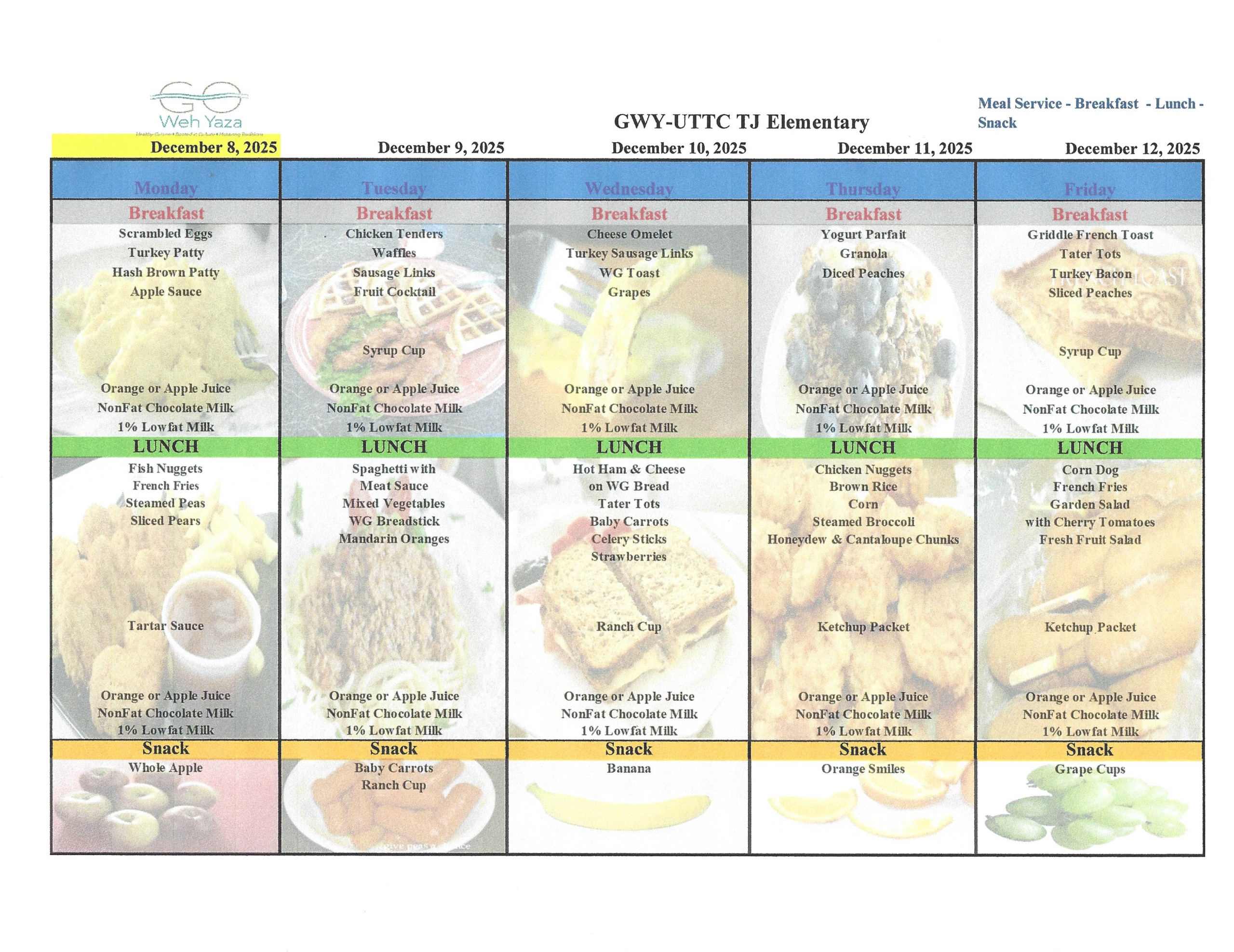 GWY UTTC - TJES Menu starting 12.8.25