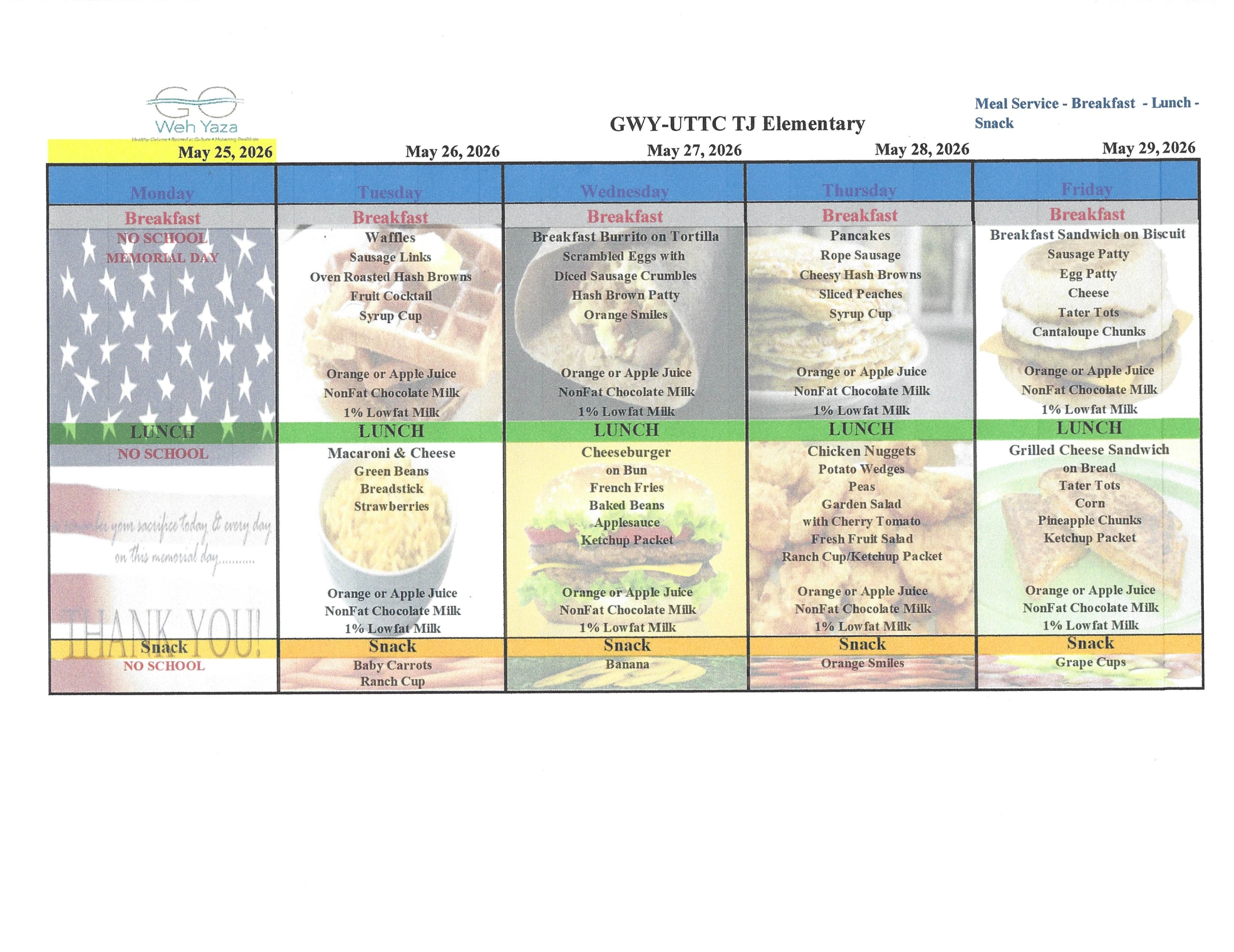 GWY UTTC - TJES Menu starting 5.25.2026