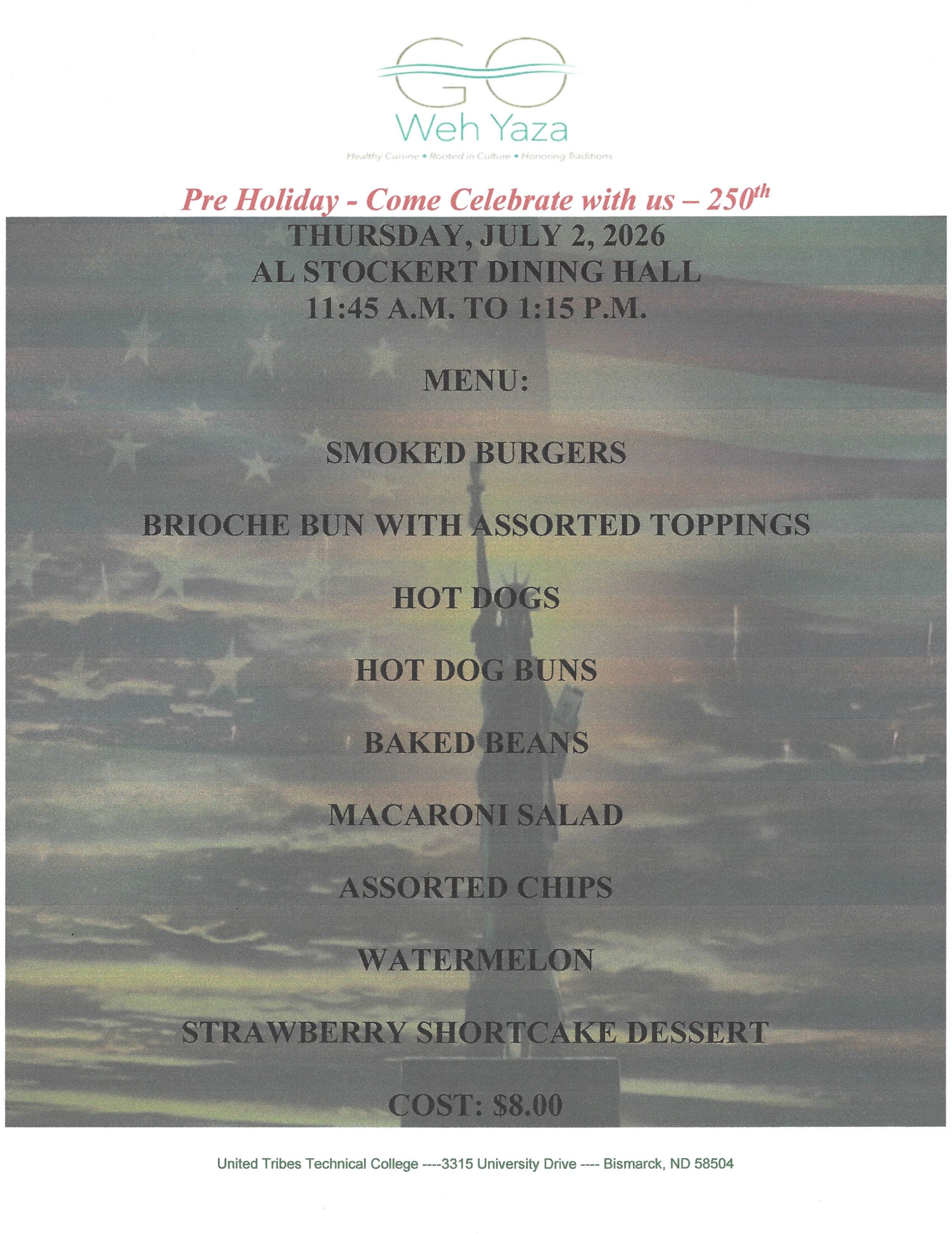 GWY UTTC - Pre-Fourth of July Meal