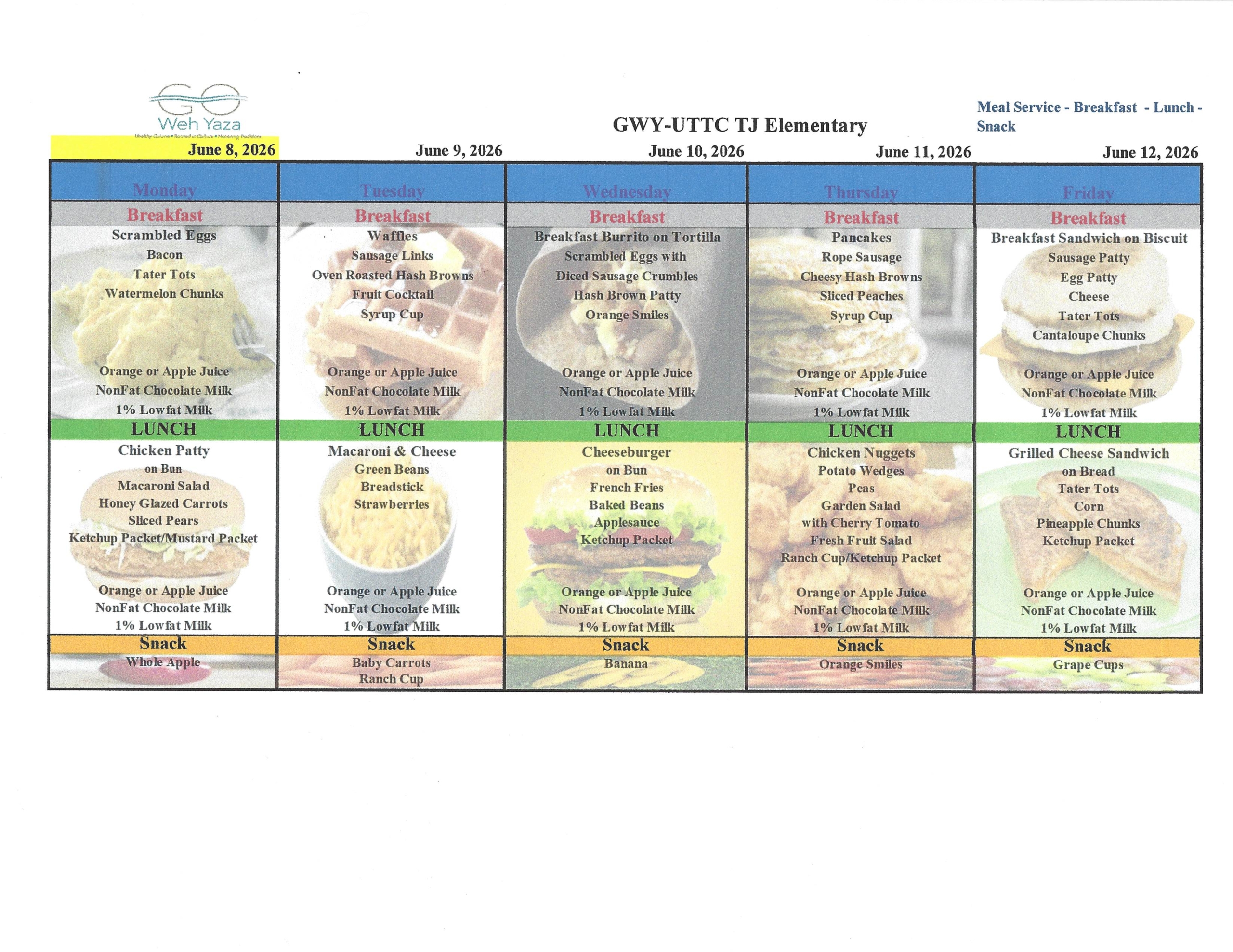 GWY UTTC - TJES Menu starting 6.8.2026