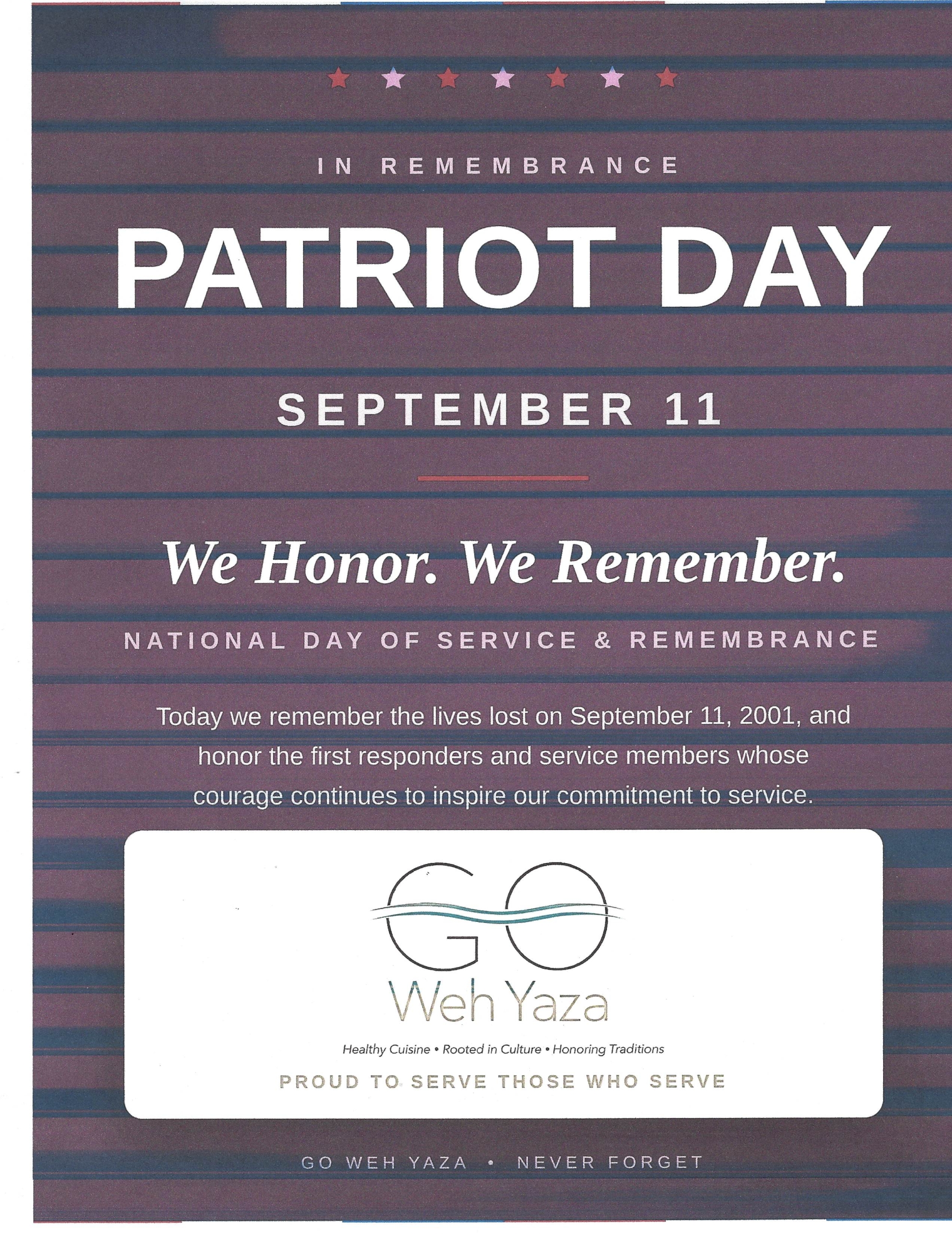 GWY UTTC - September 11 Flyer